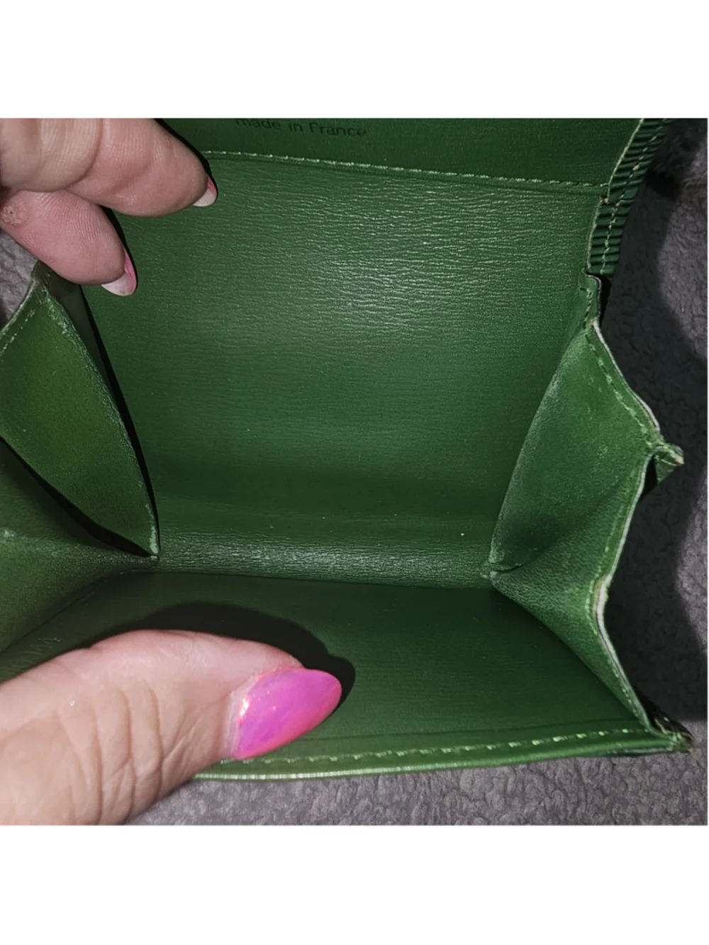 Louis Vuitton Vintage Epi Leather Green Coin Purse Wallet Authentic LV